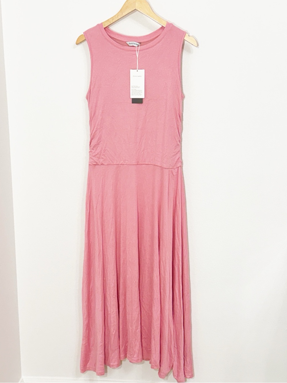 PRETTY GARDEN Pink Flowy Tshirt Dress Sleeveless Maxi Size Large New With Tags! - Picture 2 of 7
